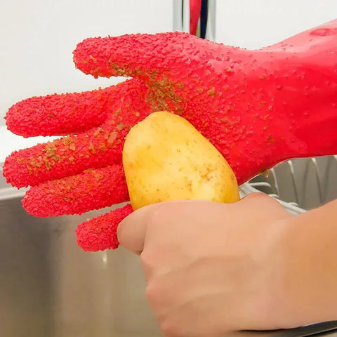 Potato Peeling Gloves - Kitchen Tool for Peeling Vegetables, Cleaning Fish Scales and More