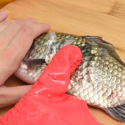 Luvas Descascadoras de Batata - Ferramenta de Cozinha para Descascar Vegetais, Limpar Escamas de Peixe e Mais