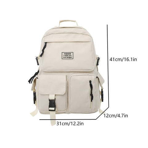 Unisex Nylon Backpack with Multiple Pockets and Large Capacity - Style and Convenience in a Single Accessory