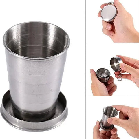 Stainless Steel Telescopic Cup - Your Perfect Companion for Travel and Outdoor Activities!