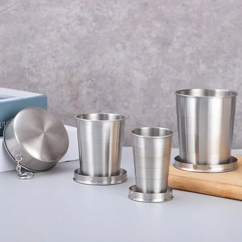 Stainless Steel Telescopic Cup - Your Perfect Companion for Travel and Outdoor Activities!