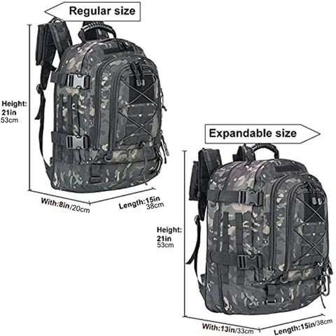 Mochila Tática de Grande Capacidade 64L para Aventuras ao Ar Livre - Leve o Seu Equipamento com Estilo e Conforto