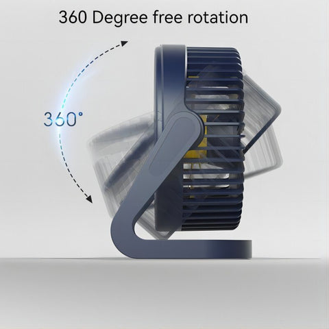 Mini Ventilador de Mesa de 5 Polegadas - Portátil, Ajustável, Silencioso e Eficiente