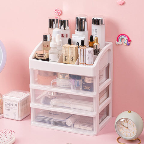 Makeup and Jewelry Storage Box - Makeup Organizer, Brush Case and Storage Drawers, Large Capacity