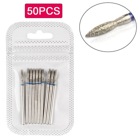 50pcs Brocas de Diamante Para Manicura e Pédicure - Esplendor