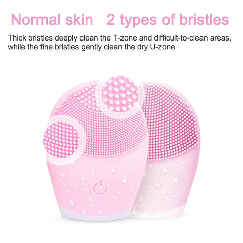 Silicone Facial Cleansing Brush - Deep Cleansing with Sonic Vibration to Reveal Your Natural Beauty