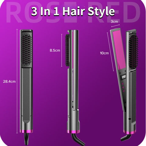 Straightener, Curler and Comb - Three Functions in a Single Product