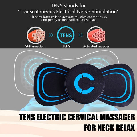 Massajador Elétrico TENS  para Pescoço Cervical - 6 Modos de Massagem Relaxante para Alívio da Dor