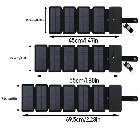 Painel Solar Portátil Multifuncional para Carregamento Rápido - Eficiente e Ecológico