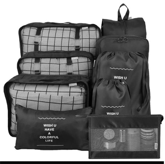 Conjunto de 8 Sacos de Arrumação para Viagem à Prova d'Água com Grande Capacidade