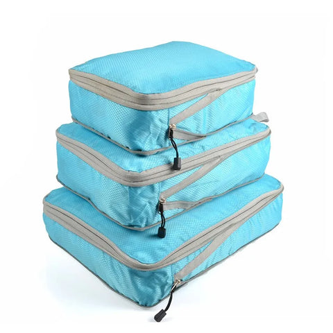 Set of 3 Compressible Travel Storage Bags - Efficient Quality