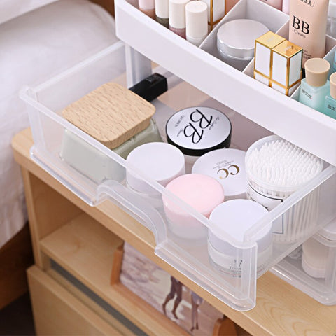 Makeup and Jewelry Storage Box - Makeup Organizer, Brush Case and Storage Drawers, Large Capacity