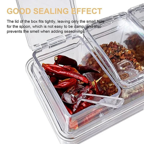 Set of 4 Kitchen Seasoning Storage Boxes - Organization and Freshness