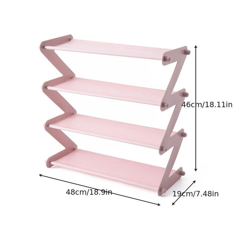 Shoe Cabinet with Tier Mounting, Space-Saving Z Bracket