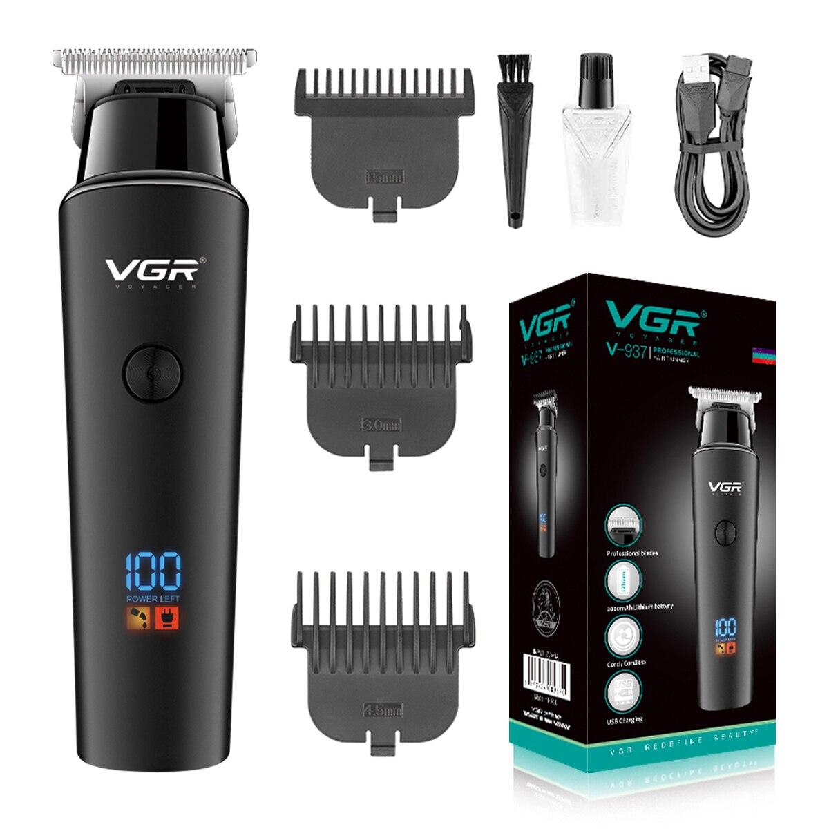 VGR V-937 Aparador de Cabelo Profissional 0mmDigital Display - Esplendor