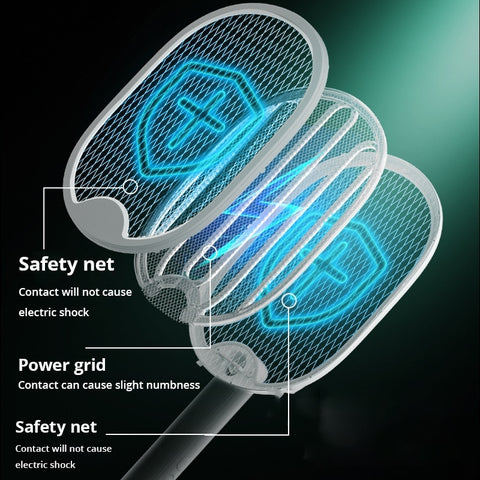 Raquete Mata-Mosquitos Recarregável - Elimine Mosquitos e Insetos com Facilidade e Eficiência