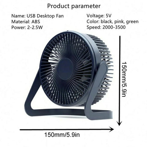 5 Inch Mini Table Fan - Portable, Adjustable, Quiet and Efficient