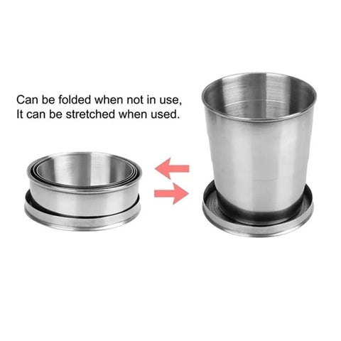 Stainless Steel Telescopic Cup - Your Perfect Companion for Travel and Outdoor Activities!