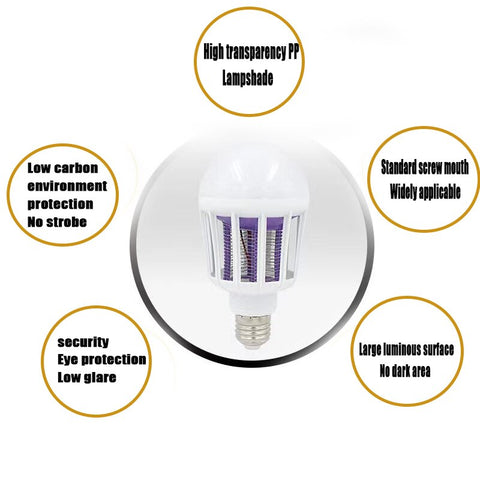 Lâmpada LED Mata-Moscas 9W - Iluminação Doméstica e Armadilha de Insetos