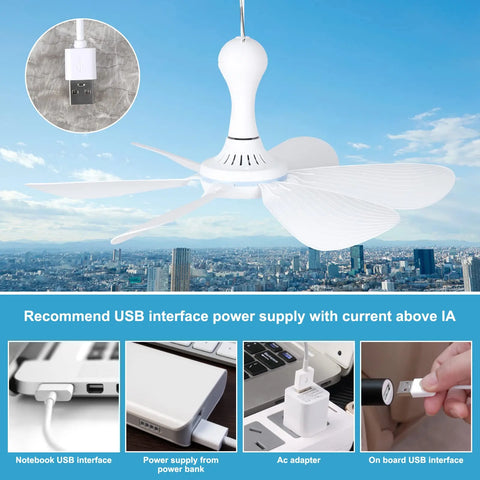 USB Ceiling Fan - Cool Anywhere