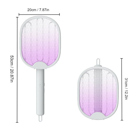 Raquete Mata-Mosquitos Recarregável - Elimine Mosquitos e Insetos com Facilidade e Eficiência