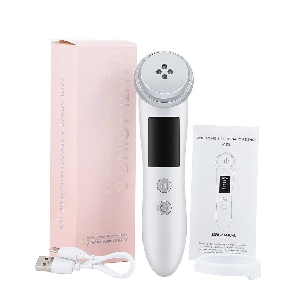 5 in 1 Multifunctional Facial Massager - High Frequency for Wrinkles and Acne