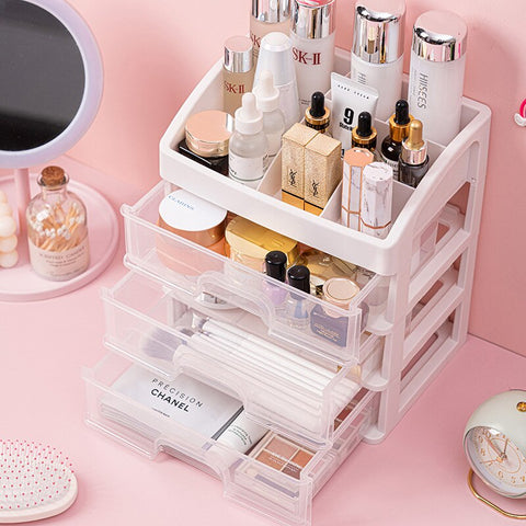 Makeup and Jewelry Storage Box - Makeup Organizer, Brush Case and Storage Drawers, Large Capacity