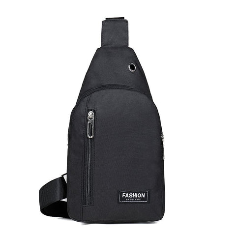 Cross-Shoulder Backpack in Black Oxford - Practicality and Style