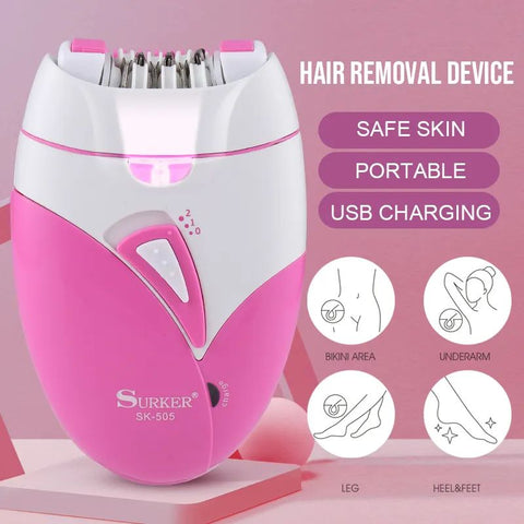 Surker Rechargeable Electric Epilator - Facial and Body Hair Removal