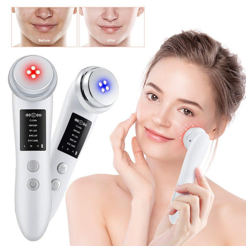 Massagedor Facial Multifuncional 5 em 1 de Alta Frequência Para Rugas Acne - Esplendor