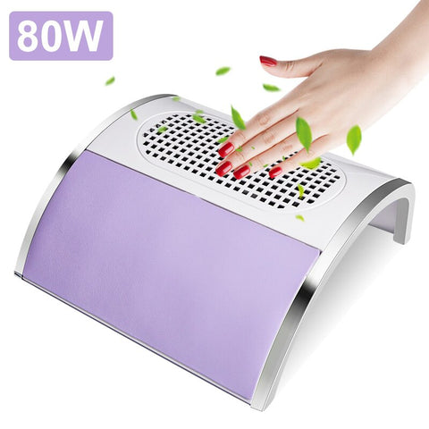 Coletor de Pó para Unhas 80W em Aço Inoxidável - Absorção Silenciosa Manicura e Pedicure