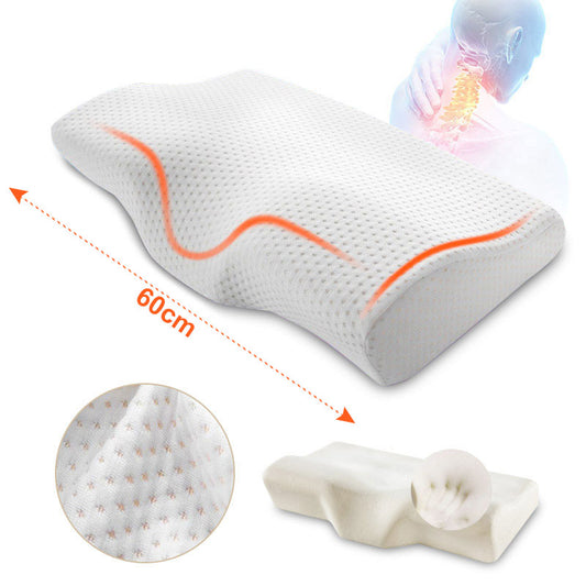 Orthopedic Pillow with Memory Foam - Butterfly Shape, Neck and Cervical Protection 